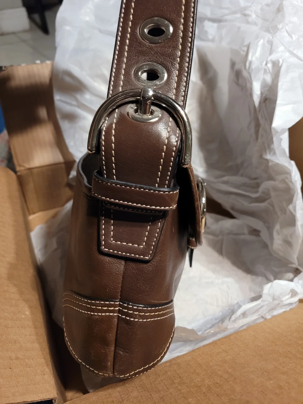 Vintage Coach Soho Buckle Flap Shoulder Bag - Picture 2 of 6